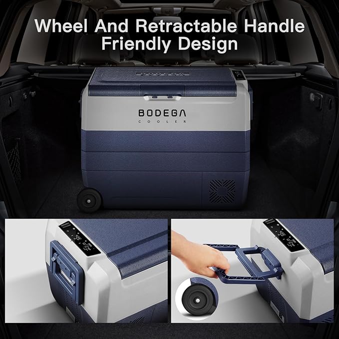 BODEGACOOLER 12 Volt Portable Refrigerator,64 Quart Car Fridge Dual Zone -4℉-68℉,60L Car Freezer