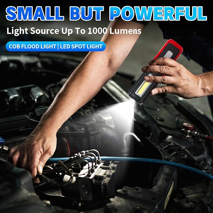 Rechargeable LED Work Light with Magnetic Base Portable Task Inspection Trouble Lights Lamp is