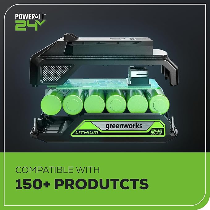Greenworks 24V Lantern Cordless 500lm Camping Light Kit with USB-A and USB-C Port, 2Ah Battery and Charger Included
