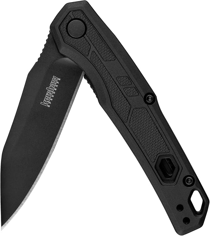 Kershaw Appa Folding Tactical Pocket Knife, SpeedSafe Opening, 2.75 inch Black Blade and Handle