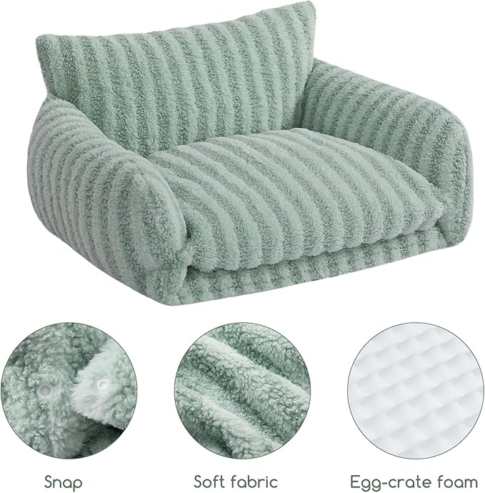 Hollypet Cat Bed Fluffy Plush Mutifuctional Double-Layer Soft Pet Couch Orthopedic Sofa Nest Beds