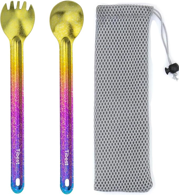 Titanium Spork Long Handle, Ultra Lightweight Camping Utensil for Backpacking Camping, Hiking