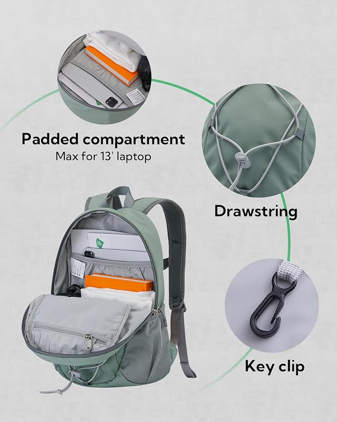 WATERFLY 12L Small Hiking Backpack: Day Pack Lightweight Travel Bag Camping Fitness Cycling Outdoor