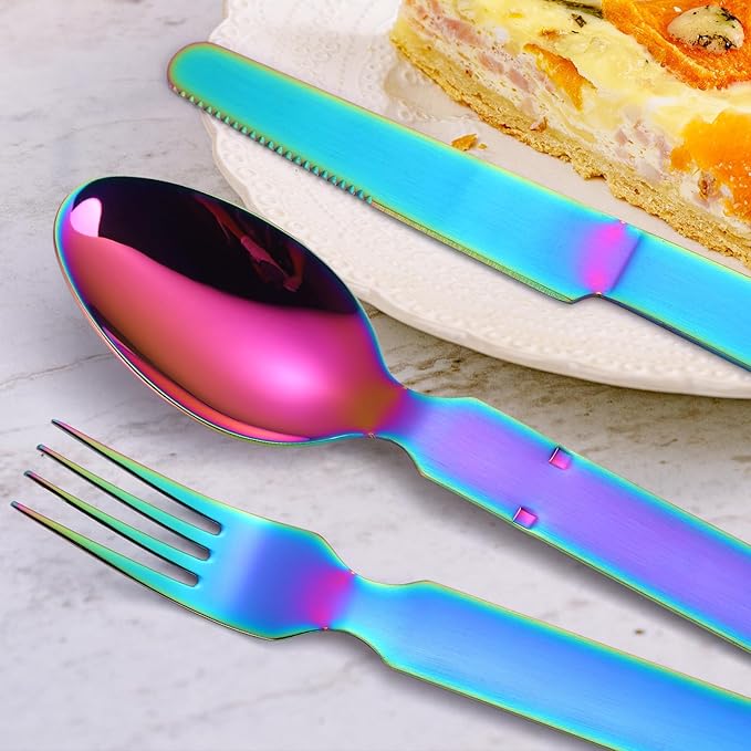 Camping Flatware Colorful Fork Spoon Knife Bottle Opener Silverware Outdoor Portable Cutlery