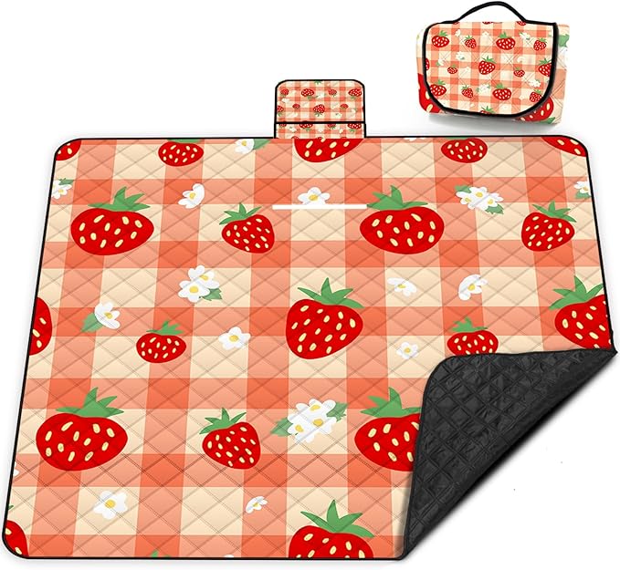 Extra Large Picnic Blanket Waterproof,80"x 80"Foldable Machine Washable Beach Blanket,Outdoor