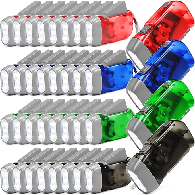 Treela 36 Pcs Hand Crank Flashlights Operation Christmas Bulk Items Squeeze Flashlight No Battery