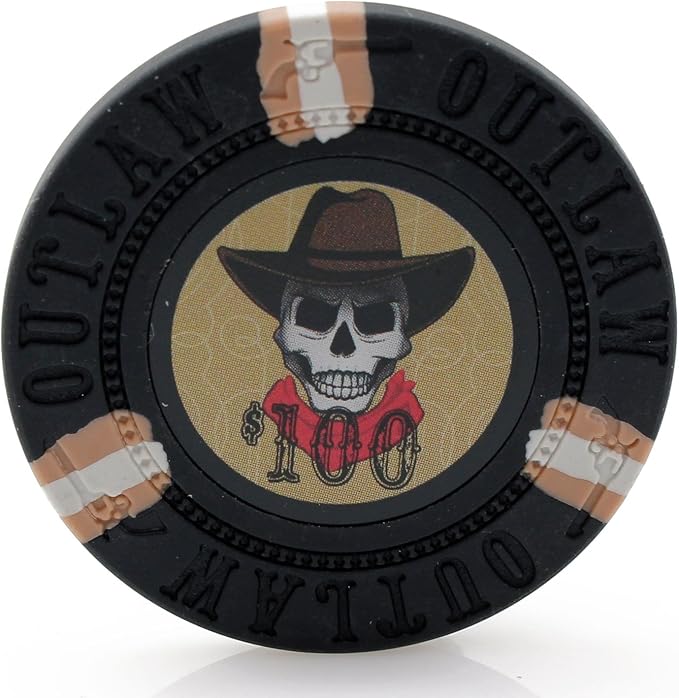 500 Poker Chips, Poker Chip Set - Outlaw, 500 Piece Poker Set with Numbers for Poker