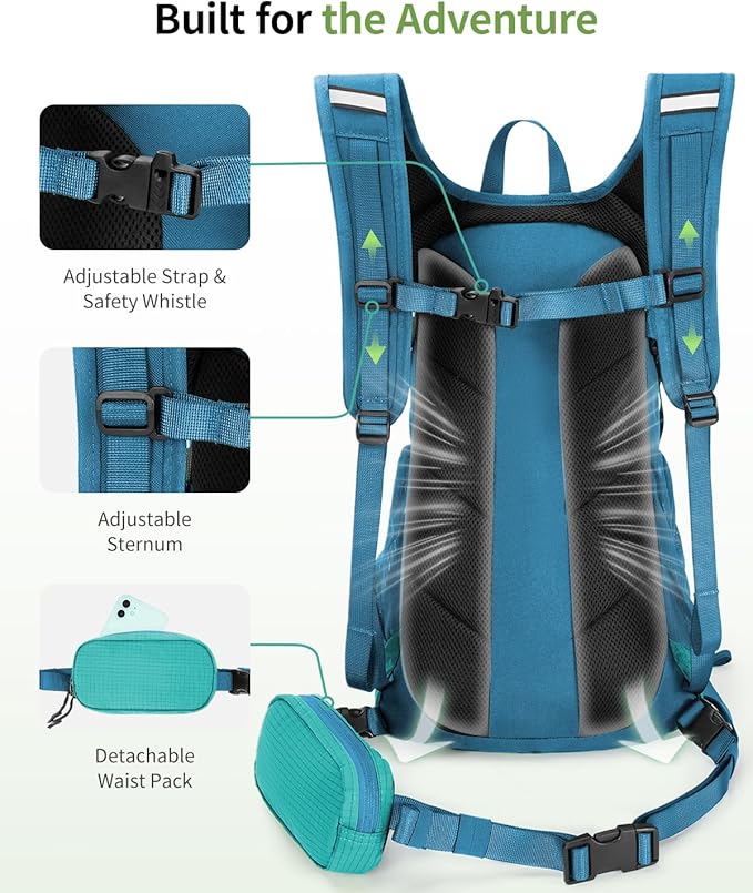 ECOHUB Hydration Backpack for Men Women, 20L Lightweight Hiking Daypack Cycling Backpack with 2L