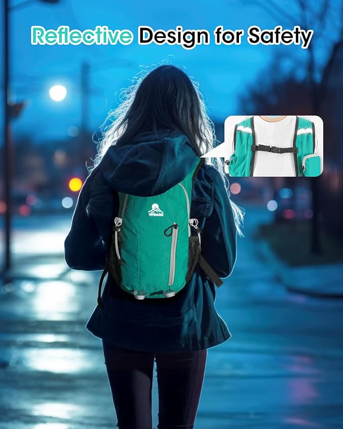 Small Hiking Backpack with Front Phone Holder, Packable Back pack with Chest and Waist Strap