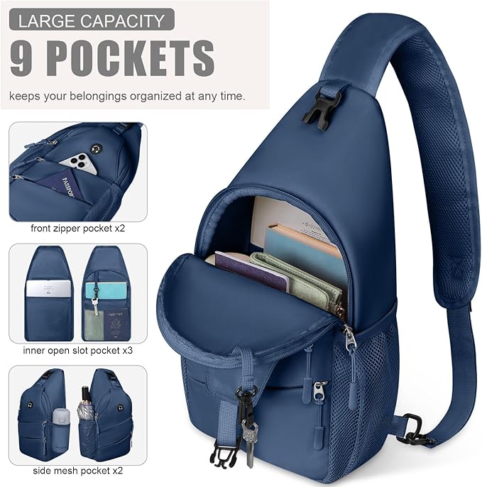 Crossbody Bags for Women Men Trendy Sling Bag Bakpack Casual Chest Bag with Convertible Shoulder