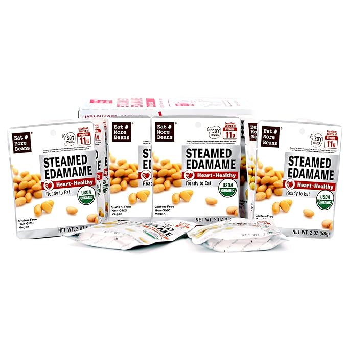 Steamed Bean Snack Series - STEAMED EDAMAME (Water, Organic Soybeans, Sea Salt, Organic Rice