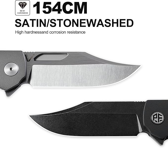 Petrified fish PFP03 Victor,3.58" K110 Stonewashed Blade,140g Micarta Handle Flipper Liner lock