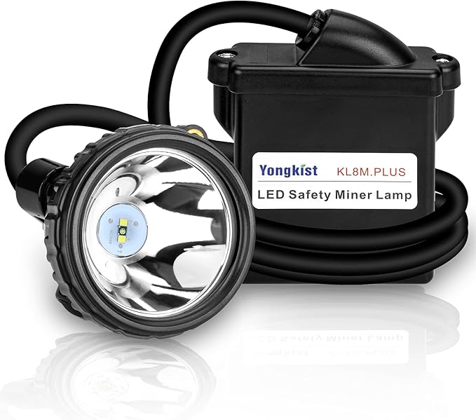 Rechargeable Mining Headlamp, 1+2 LED Super Bright Cap Lamp, Waterproof & Explosion-Proof Safety