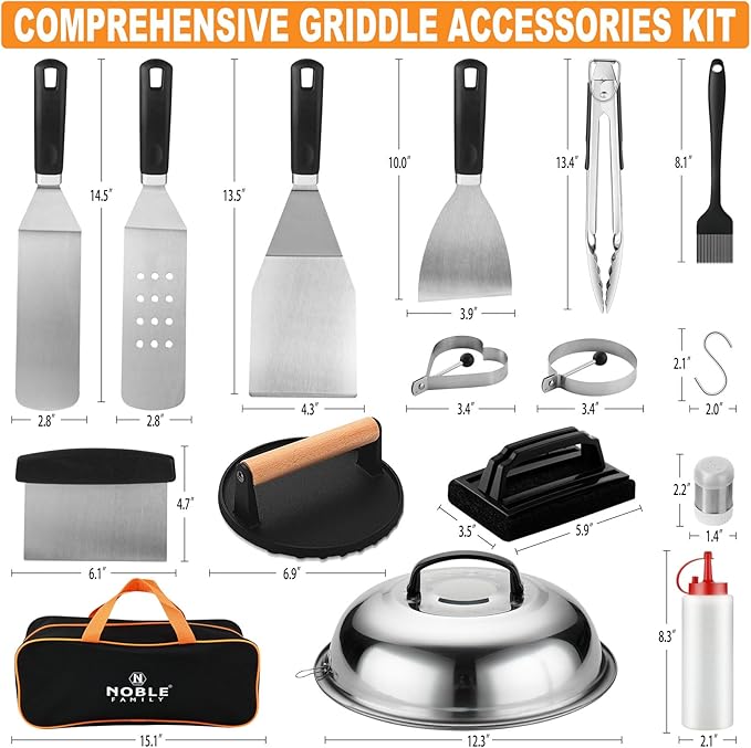 27 PCS Griddle Accessories Kit, Flat Top Grill Accessories Set for Camping, Professional Grill