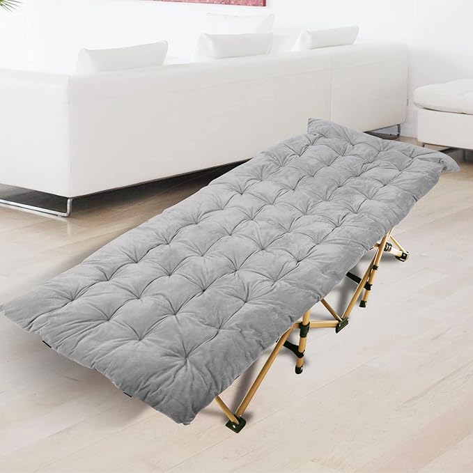 REDCAMP Folding Cot Pads for Sleeping Extra Thick, Soft Comfortable Velvet & Corduroy Cotton
