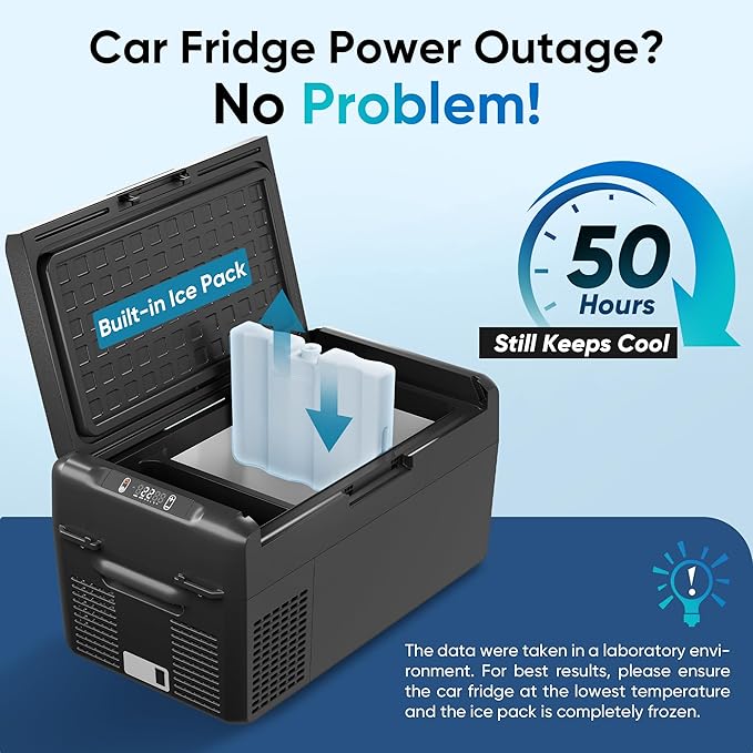 12 Volt Refrigerator - 21QT(20L) Electric Cooler 50Hours Still Keep Cool, Portable Refrigerator APP