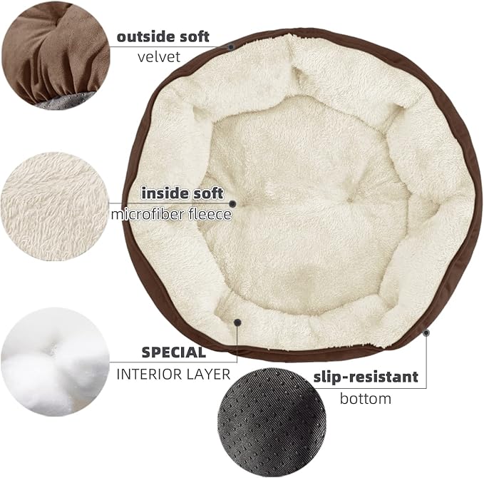 Asvin Medium Dog Bed for Medium Dogs, Cat Beds for Indoor Cats, Pet Bed for Puppy and Kitty, Extra
