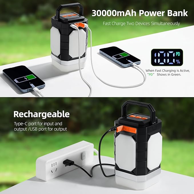 Sinvitron Camping Lantern Rechargeable??0,000mAh Portable Camping Lights, QC3.0 Fast Charging,1000