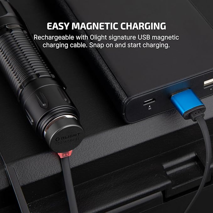 OLIGHT Warrior 3S 2300 Lumens Rechargeable Tactical Flashlight, Compact Dual-Switches LED Bright