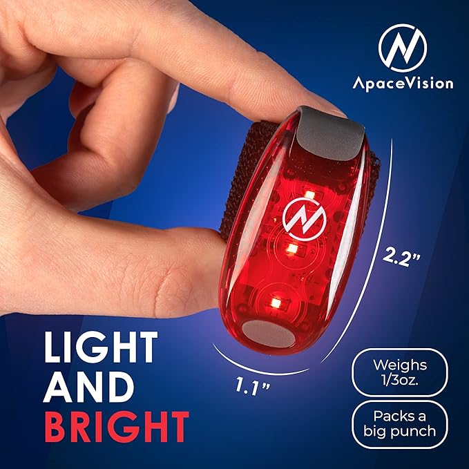 LED Safety Light (2 Pack) - Clip On Strobe/Running Lights for Runners, Dog, Bike, Walking, Boat