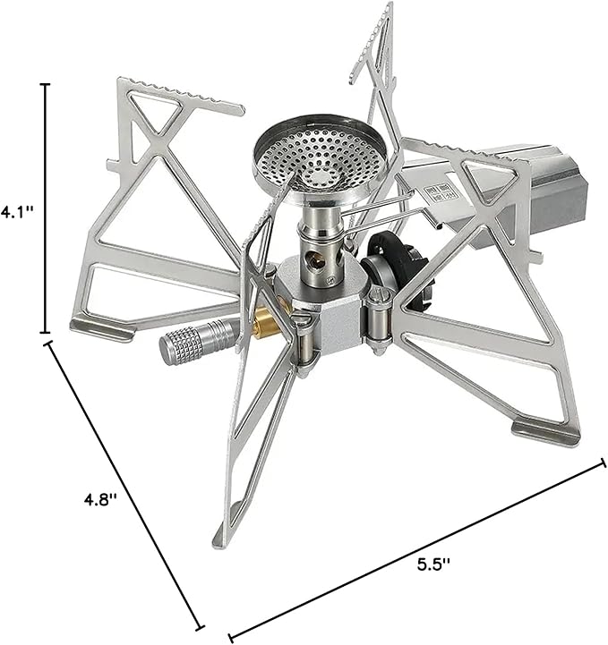 CAMPINGMOON Butane Camping Stove Portable Regulator Single Burner w/Storage Bag XD-3 (Silver w/o