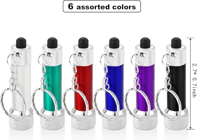 Honoson 30 Pieces Mini Led Flashlight Keychain Portable 5 Bulb LED Flashlight for Camping Party