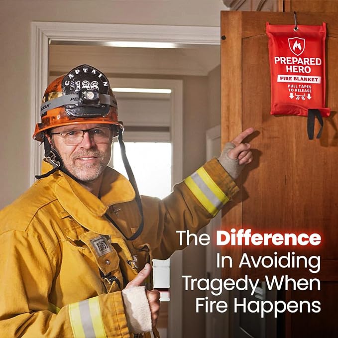 Prepared Hero Emergency Blanket - 1 Pack - Fiberglass Fire Suppression Blanket for Kitchen, Home