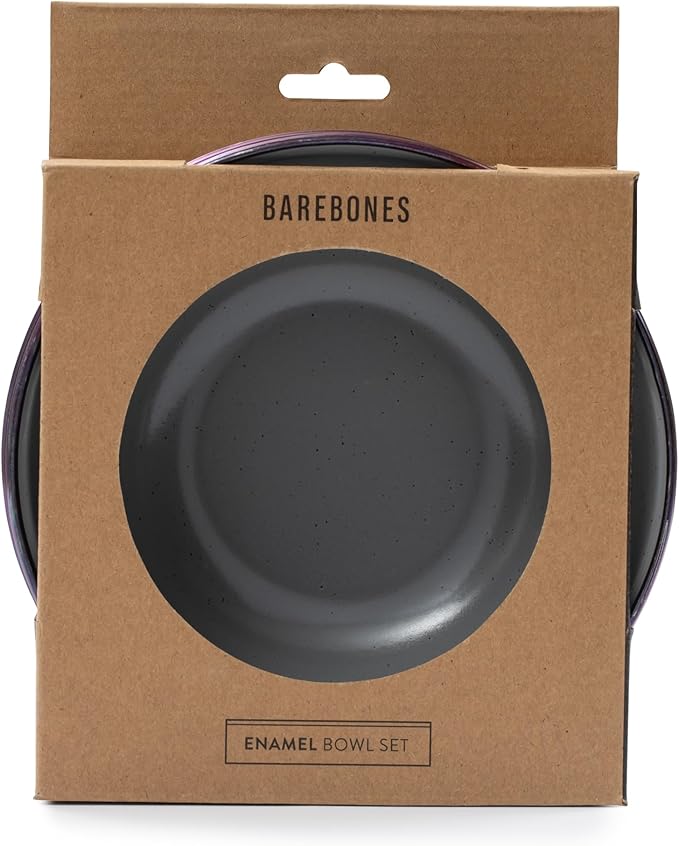 Barebones Enamel Bowl Set - Dish Set of 2 Bowls - Enamelware Set for Camping and Everyday Use