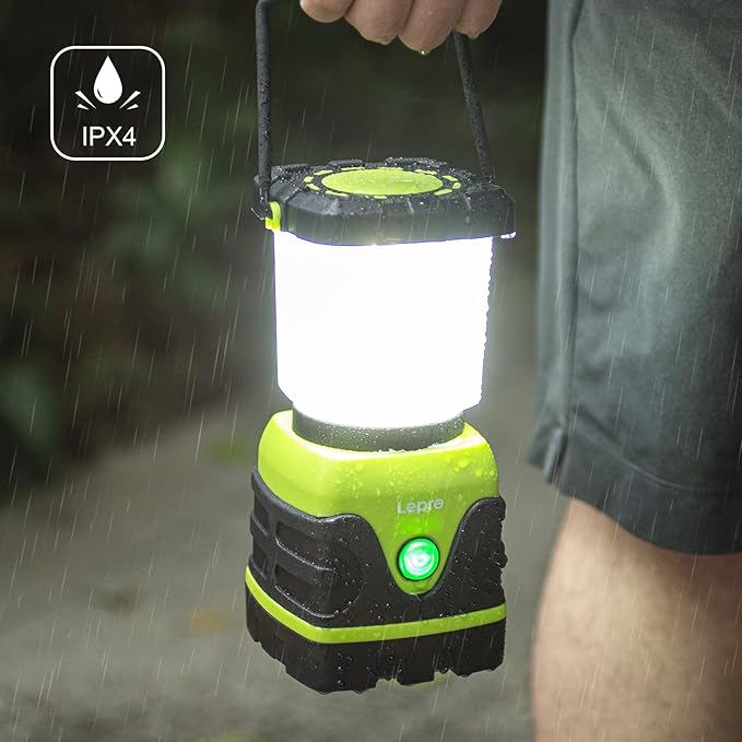 Lepro 1300LM LED Camping Lantern Rechargeable, 4 Light Modes, 3600mAh Power Bank, IPX4 Waterproof