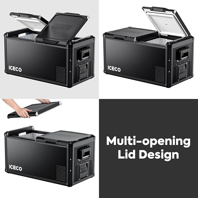 ICECO VL90 ProD Portable Refrigerator, Multi-directional Lid, Dual USB & DC 12/24V, AC 110-240V