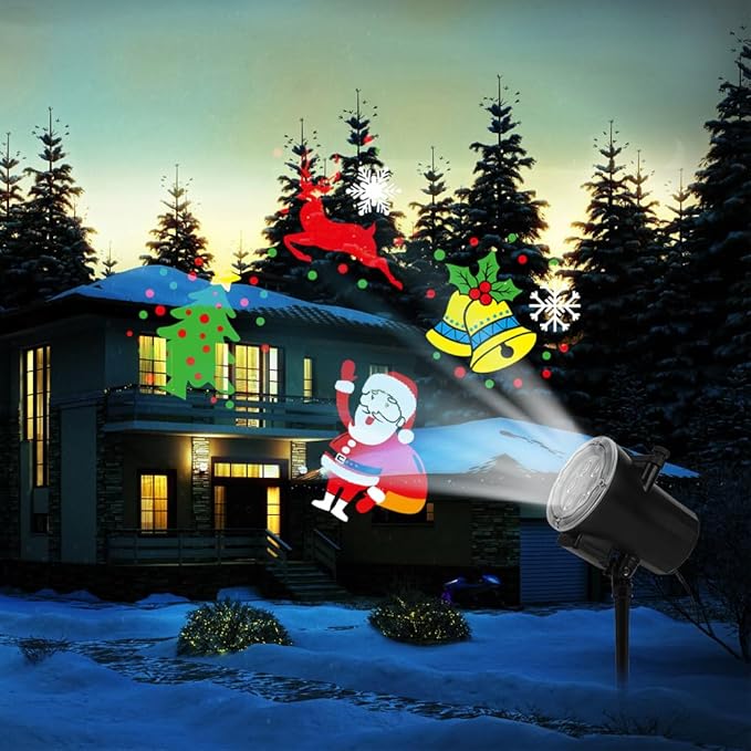 Christmas Holiday Projector Lights Outdoor,FLEVO LED Halloween Projector Lights,16 HD Slides