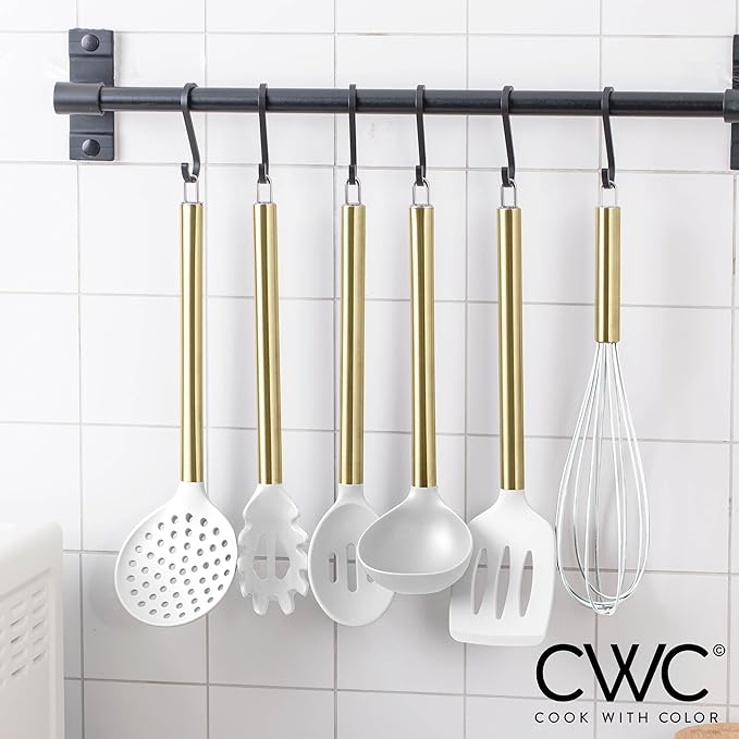 COOK WITH COLOR Silicone Cooking Utensils, Kitchen Utensil Set, Easy to Clean Silicone Kitchen