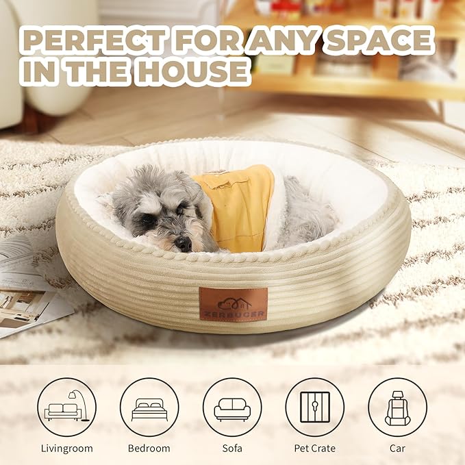 Cat Bed, 23In Dog Beds for Small Dogs, Calming Cat & Dog Beds for Indoor Pets, Pet Beds Comfortable