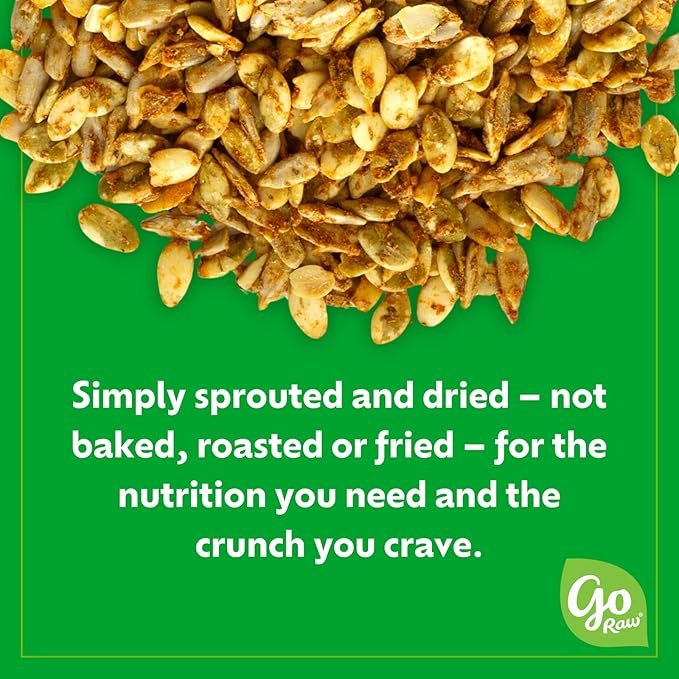 Go Raw Organic Sprouted Chili Lime Sprouted Snacking Seeds, 4 oz, 6 Pack, Pumpkin & Sunflower