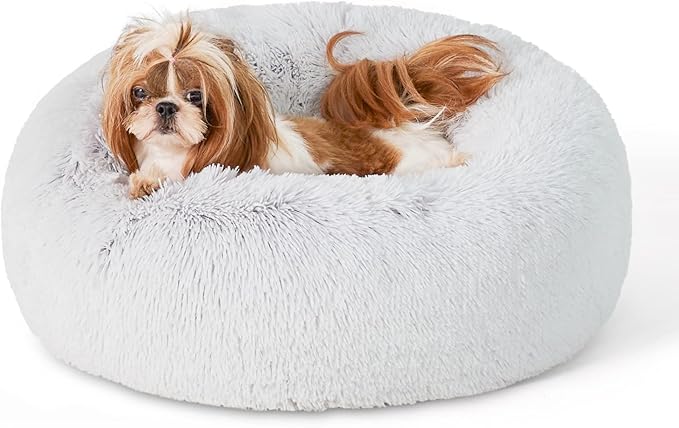 Bedsure Calming Dog Bed for Small Dogs - Donut Washable Small Pet Bed, 23 inches Anti-Slip Round