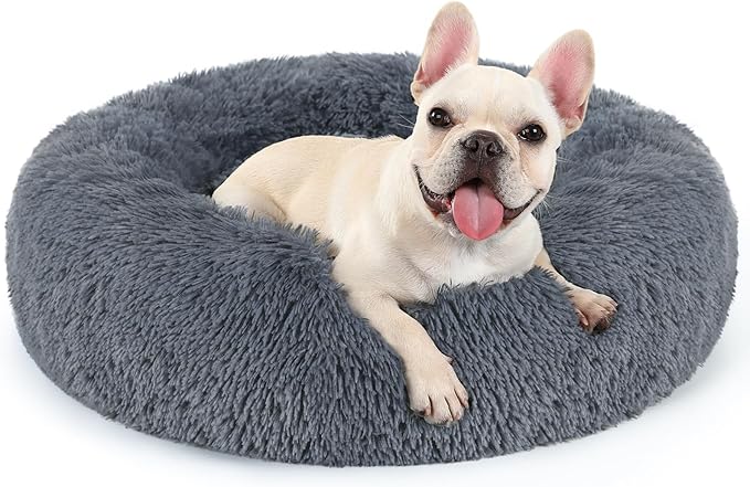rabbitgoo Calming Dog Bed for Small Medium, 27 inches Pet Bed Machine Washable, Non-Slip Round