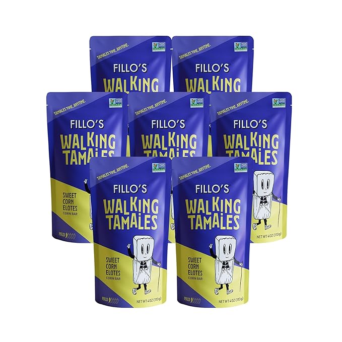 Fillo's Walking Tamales Sweet Corn Elotes, Pk of 7, Ready-to-Eat, Delicious, Gluten-Free