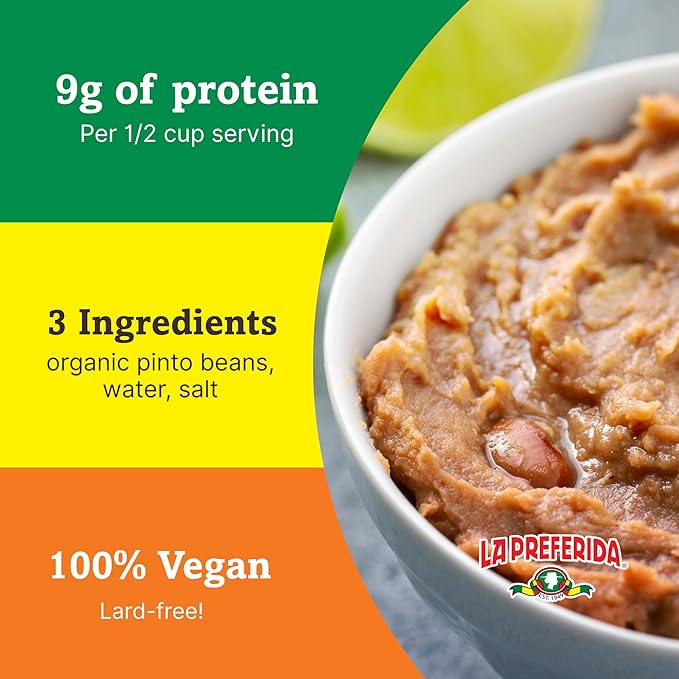La Preferida Organic Refried Beans, 15 Ounce (Pack of 3)