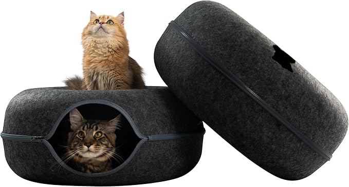 CATTASAURUS Peekaboo Cat Cave for Multiple & Large Cats Up to 30-45 Lbs, Scratch Detachable &