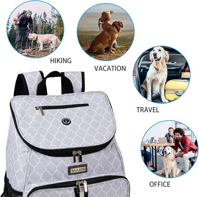 BAGLHER丨Dog Travel Bag, Airline Approved Pet Supplies Backpack, Dog Travel Backpack with 2 Silicone