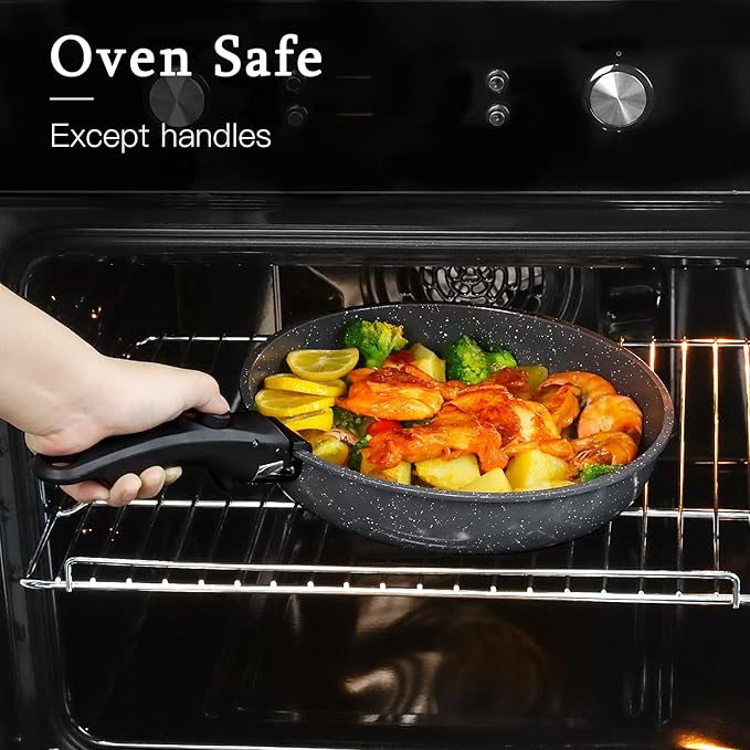 GiPP Ceramic Pots and Pans Set Non Stick, Nonstick Detachable Handle Cookware Sets, Healthy Non