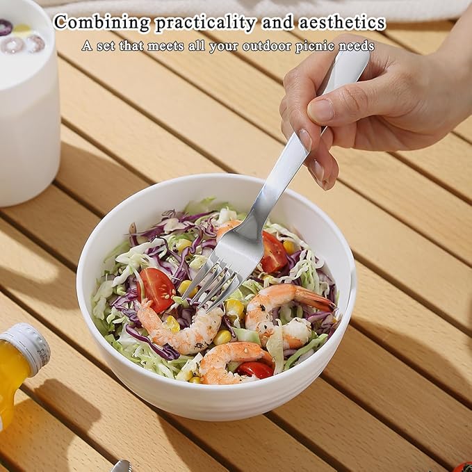 Camping Utensils, Reanea Camping Mess Kit for Travel, Camping, Picnic, Outdoor, Camping Gear