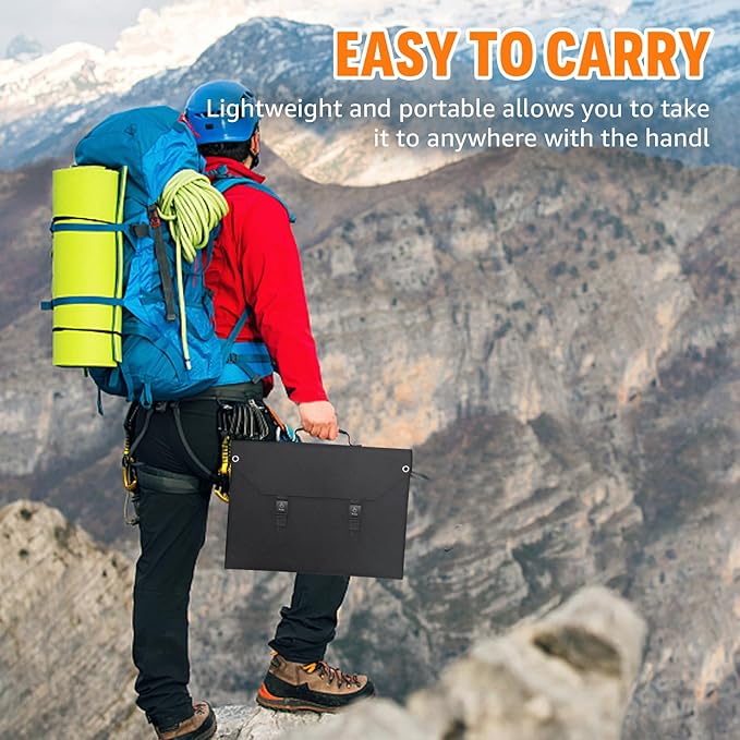 100W Portable Solar Panel for Power Station Generator, iPhone, Galaxy, Tablets, Foldable Solar