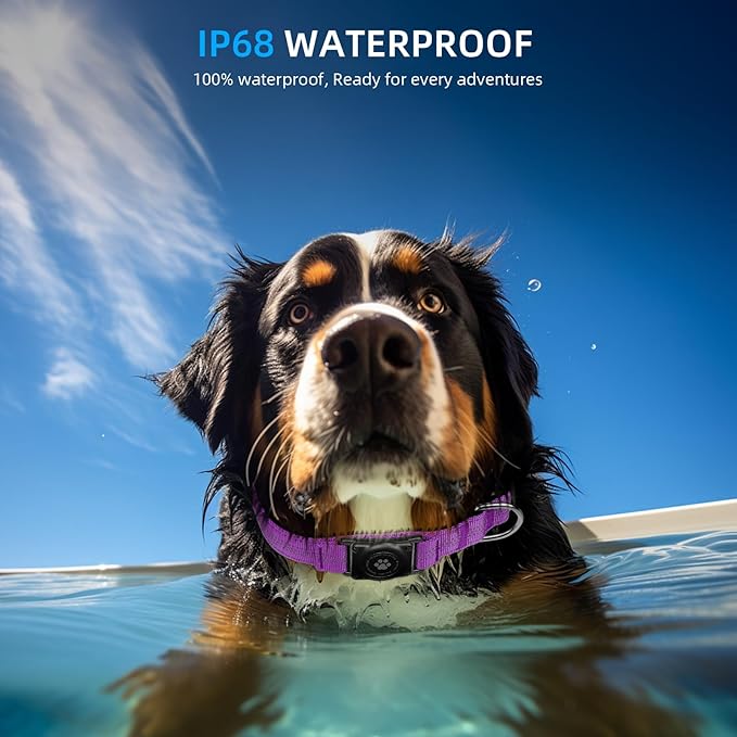 Upgraded AirTag Dog Collar, IP68 Waterproof Air Tag Dog Collar Holder, Reflective, Ultra-Durable