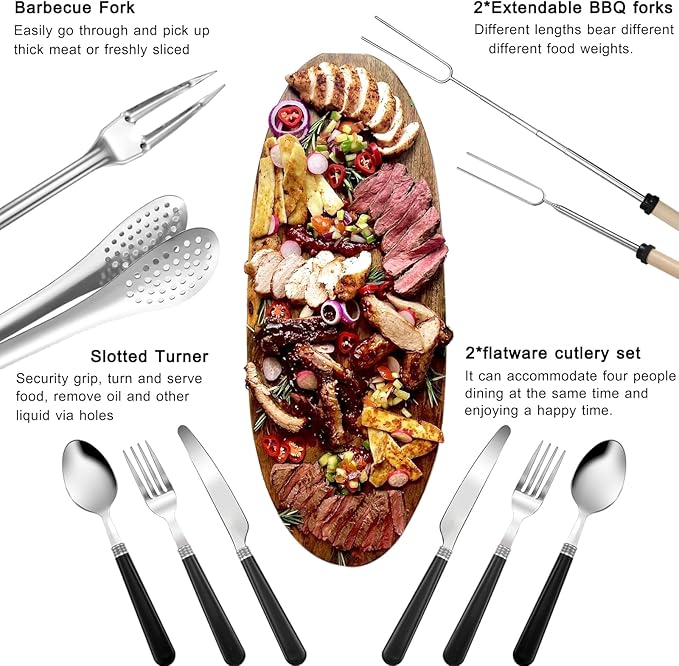 Camping Cooking Utensils Set - Camping Utensil Set Car Camping Cooking Essentials Gear for Camp
