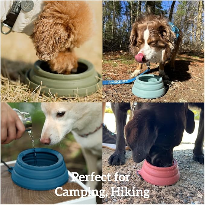 OHMO Spill Proof Collapsible Dog Water Bowl Large 34oz for Cars, No Splash Portable Bowls for Dog