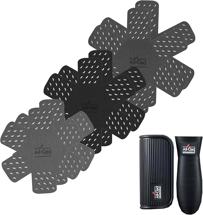 All-Clad Pot Protectors & Silicone Grip Set: Pot and Pan Protectors for Kitchen Organization, 100%