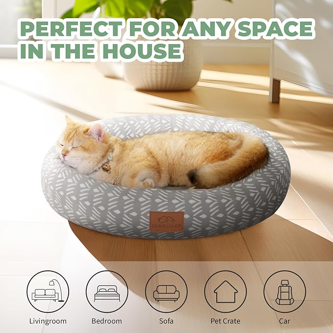 Cat Bed, 20In Dog Beds for Small Dogs, Calming Cat & Dog Beds for Indoor Pets, Pet Beds Comfortable