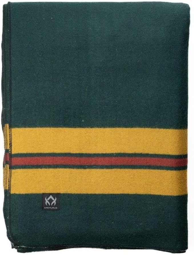Arcturus Rainier Wool Blanket - 4.5lbs Warm, Heavy, Washable, Large | Great for Camping, Outdoors