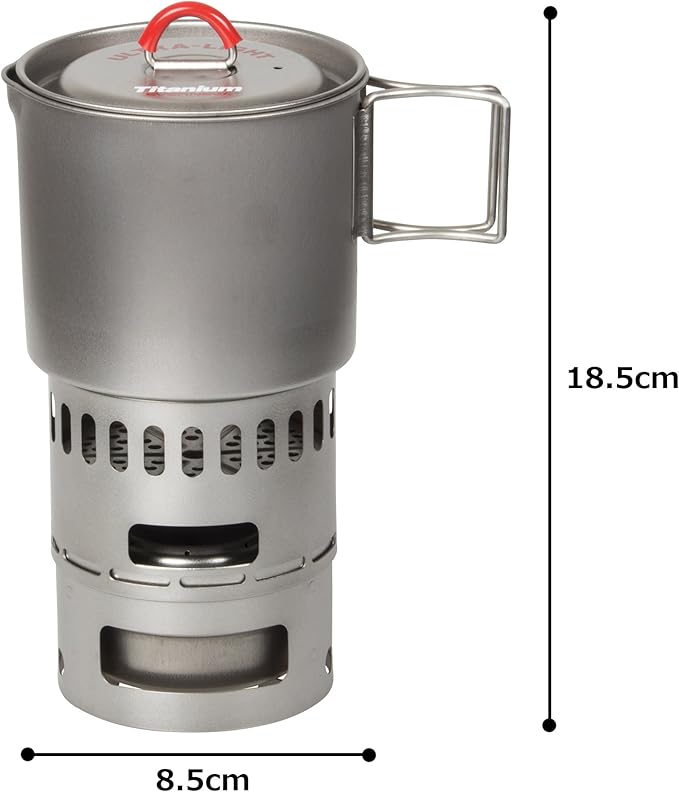 Evernew Titanium Mug Pot 500 Stove Set RED ECA268R